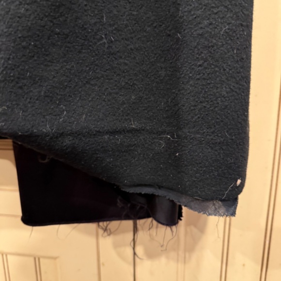 Vintage Black Fur Collar Cashmere Wrap Coat - Picture 5 of 7